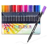 Ohuhu 48 Colors Fineliner Pens, 0.4mm Colored Fine Line Marker Marking Pen for Journal Book Sketch Drawing Fine Liner Coloring Book