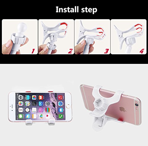 Universal Cell Phone Holder, ZTON Universal Mobile Phone Stand, Lazy Bracket, Flexible Long Arms Clip Mount for IPhone, LG, etc.in Office Bedroom Desktop.(Black) - Thumbnail 4