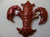 Crawfish Fleur de Lis ornament New Orleans Crayfish party decoration crayfish Christmas tree decor hostess gift New Orleans theme Decor Cajun Christmas Louisiana ornament party favor NOLA gift w Pouch