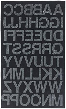 Iron on Letters Black 1-Inch Transfer, 1 Sheet (Black)