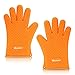 Kitchonics Heat Resistant Silicone BBQ Gloves, Orange
