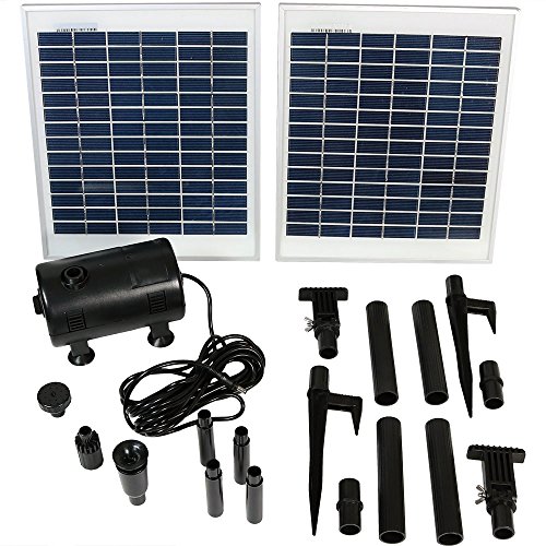 Sunnydaze Outdoor Solar Pump and Panel Fountain Kit with 120-Inch Lift, 396 GPH