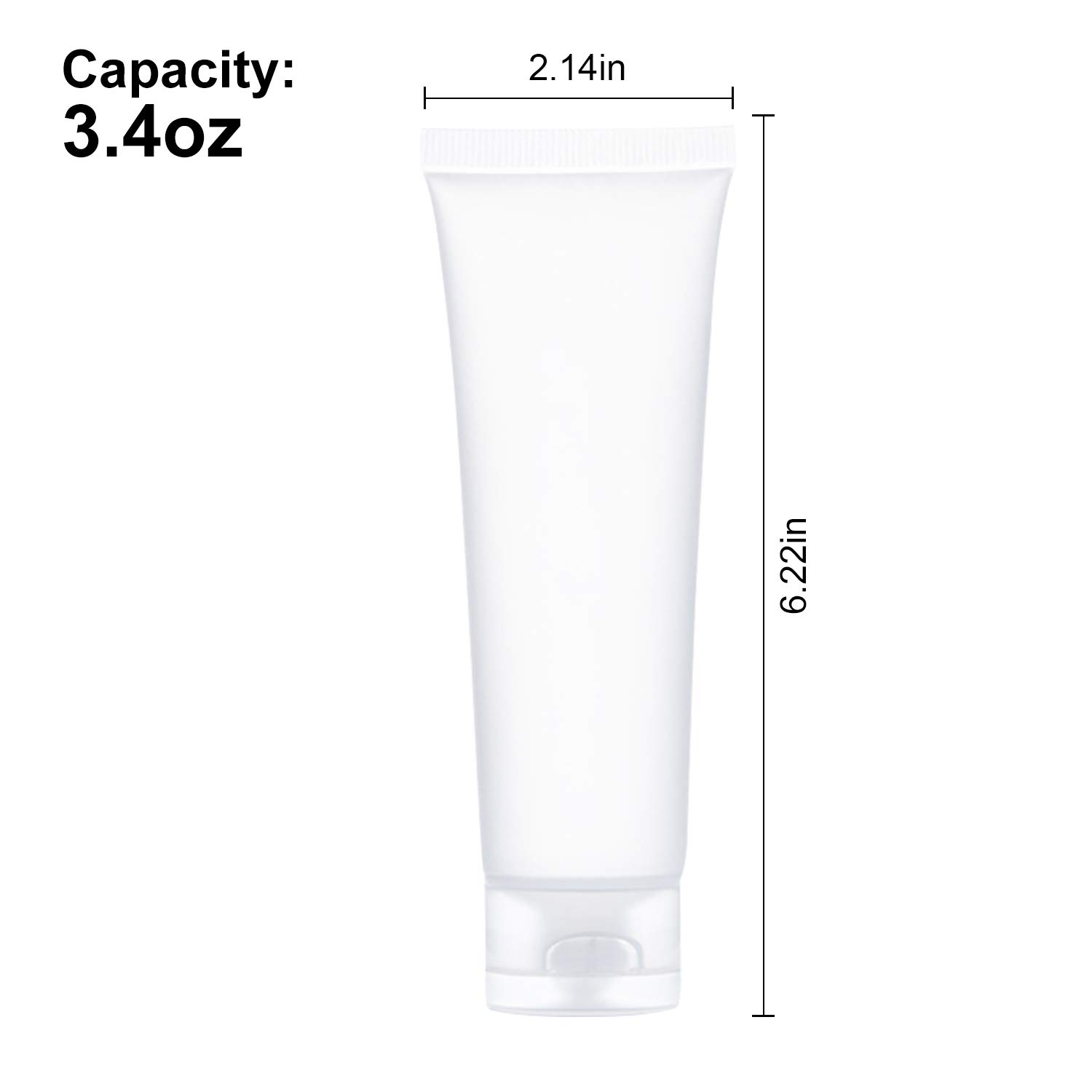 100ml Empty Tubes Soft Tubes Squeeze Bottle With Flip Cap Clear Refillable Containers for Cosmetics, Set of 28 PCS : Beauty