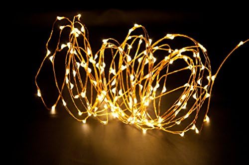 XJE Dimmable Led String Lights ,Copper Wire Starry Light, Decor Rope Lights with UL certified Power Adapter and Remote Controller For Christmas ,Party ,Indoor ,Outdoor ,Gardens, Holiday(120leds,20ft)