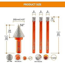 Dry Diamond Drill Bit Set - BGTEC 3pcs 1/4" 6mm