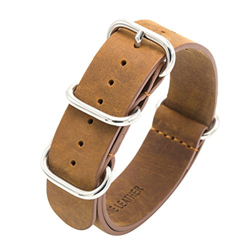 Crazy Horse Regimental Watch Straps Mens Crazy Horse Leather Watch