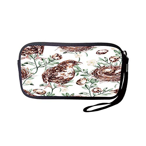 iPrint Neoprene Wristlet Wallet Bag,Coin Pouch,Man Cave Decor,Craft Beer Wild Moose Pub Classic Antelope Deer Head with Antlers Label,Black and White,for Women and Kids