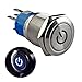 Ulincos® Latching Pushbutton Switch U19C1 1NO1NC SPDT ON/Off Silver Stainless Steel with Blue LED Suitable for 19mm 3/4