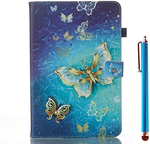 Ceslysun Galaxy Tab A 10.1 With S Pen P580 / P585 Case, Folio Stand Cover Case Slim PU Leather Protective Case for Samsung Galaxy Tab A 10.1" With S Pen P580/P585 (2 Blue Butterfly)