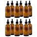 Amber Glass Bottle 4oz with Dropper(12 pack)