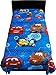 2pc Disney Cars Twin Flat and Fitted Sheets Blue Racing Speed Bedding Accessories