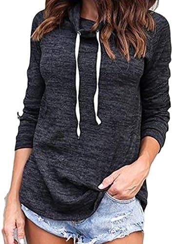 Yeyemet Cowl Neck Sweatshirt For Women Petite Sweaters Draped Funnel Soft surroundings Boutique Clothing Swing Shirttail Hem