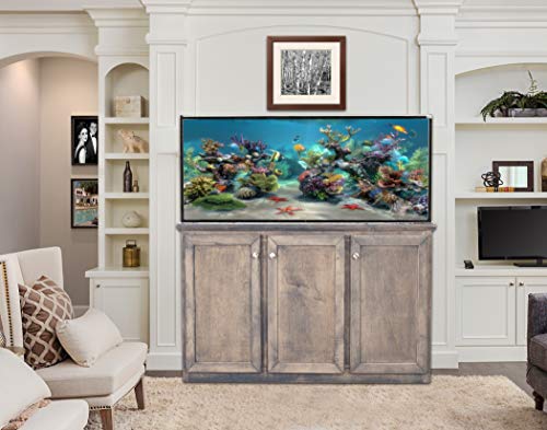 SCA 150 Gallon Aquarium Plug N Play System with Maple Wood Cabinet (Weathered Gray)