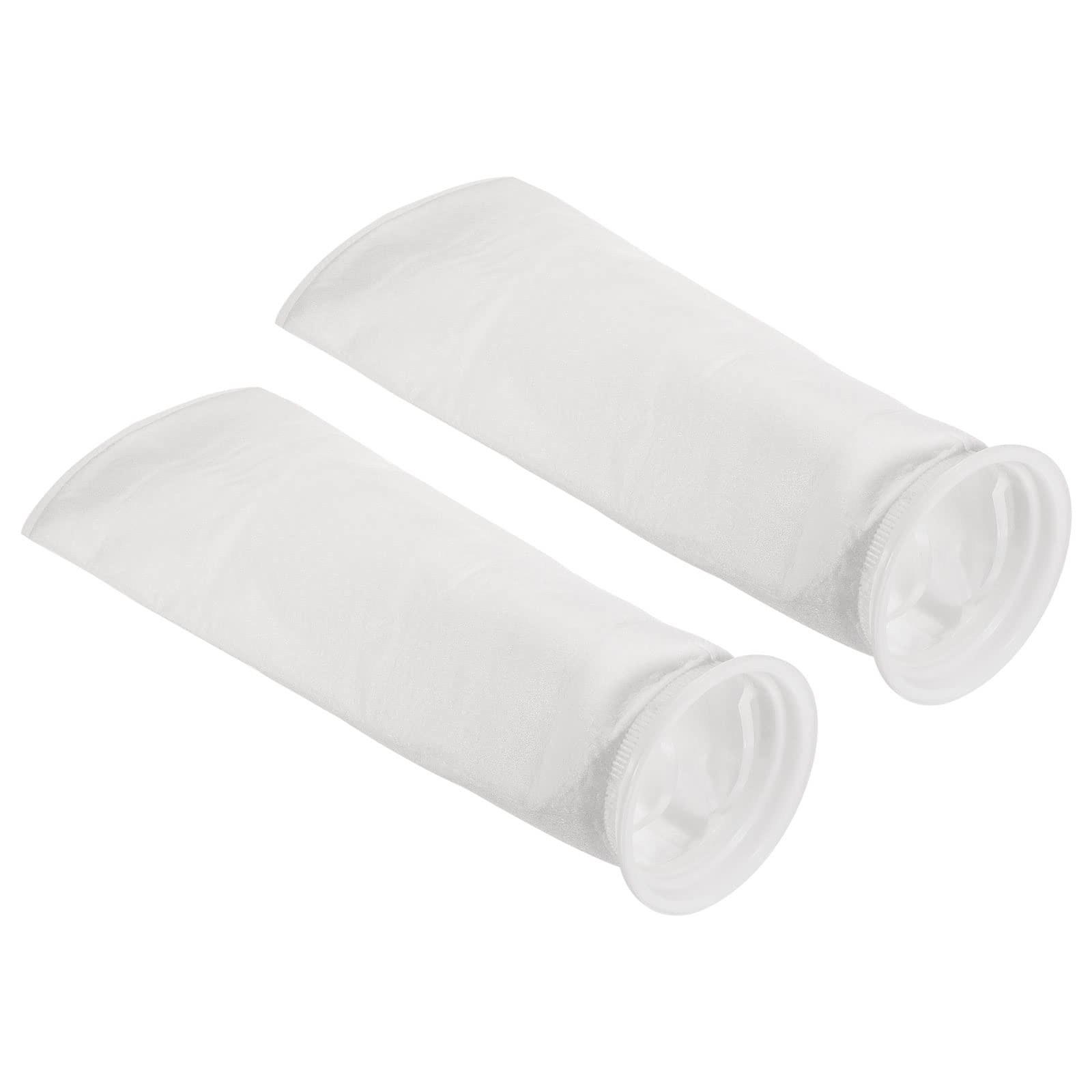 PATIKIL 6 Inch Ring Filter Socks 150 Micron, 2 Pack Mesh Bags Pool Skimmer Basket, White
