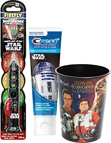 Firefly Ready Go Brush Light Up Oral Hygiene Set: 1 Star Wars Kylo Ren Light Up Timer Toothbrush, 1 Tube Crest Pro-Health Jr. Toothpaste 4.2 oz., and 1 Star Wars Rinse Cup