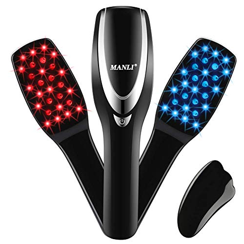 Phototherapy Scalp Massager Comb, MANLI 3-IN-1 Hair Regrowth Brush for Hair Growth Anti Hair Loss Head Care Electric Massage Comb Brush with USB Rechargeable