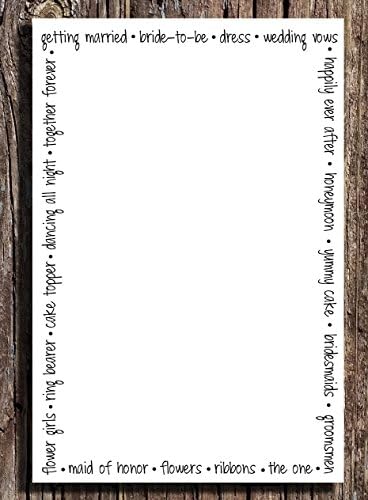 Bridal Wedding Notepad Set of 2 - 50 Sheets Each, 100 Sheets Total, 5.5 x 8.5 Notepads, Wedding Border Notepad