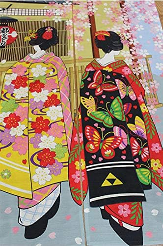 LIGICKY Noren Japanese Style Long Doorway Curtain Kyoto Geisha Girls and Cherry Blossom Window Treatment Tapestry for Home Decoration 85 x 150 cm - Image 5