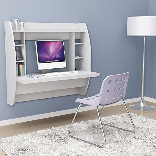 Prepac Floating Desk with Storage Easy Home Organizer