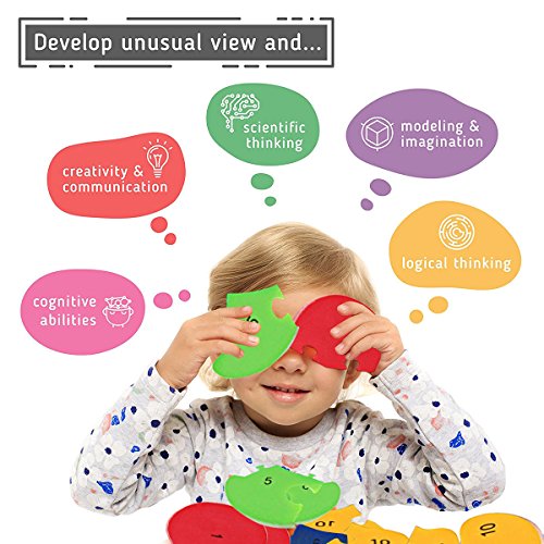Wooden Blocks Jigsaw Puzzles丨SAFE, ECO-FRIENDLY, TWO SIDES - English Letter & Numbers Puzzles丨Good Preschool Educational Toys For Toddlers Kids Boys Girls,Christmas Gift Toys - M&H (Snail)