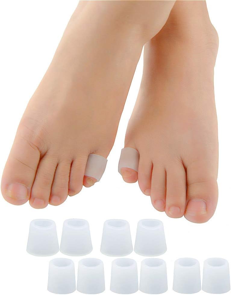 Povihome Gel Toe Protector, Toe Sleeves for Blister, Sore Corns, Prevent Friction from Shoes (3 Pairs Thin + 2 Pairs Thick): Health & Personal Care