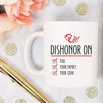 Yamogg Tasse A Cafe Disney Cadeau Mulan Dishonor On Your Vache Citation Mushu Cadeau Disney Citation Disney Mug Pour Enfants Mug Humoristique M71 Amazon Fr Cuisine Maison