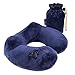 PELLO Inflatable Travel Pillow for Airplanes - Best Travel Neck Pillows, with Adjustable Firmness, Packsack, Luggage Clip, & Washable Cover - Luxury U Shaped Kneck Pillow & Airplane Travel Accessories