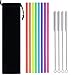 Nesspool 10.5 Inch Extra Long Reusable Silicone Straws Drinking for 30oz 20oz Tumbler and Mason Jars - 8 Pack Flexible Straws with 4 Cleaning Brushes and 1 Carrying Case - Eco Friendly - BPA Free