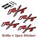 LZLRUN 4pcs B177 RT R/T Grille + 3pcs Emblem Decal Badge Sticker Dodge Charger Ram 1500 Challenger Jeep Grand Cherokee (Red)