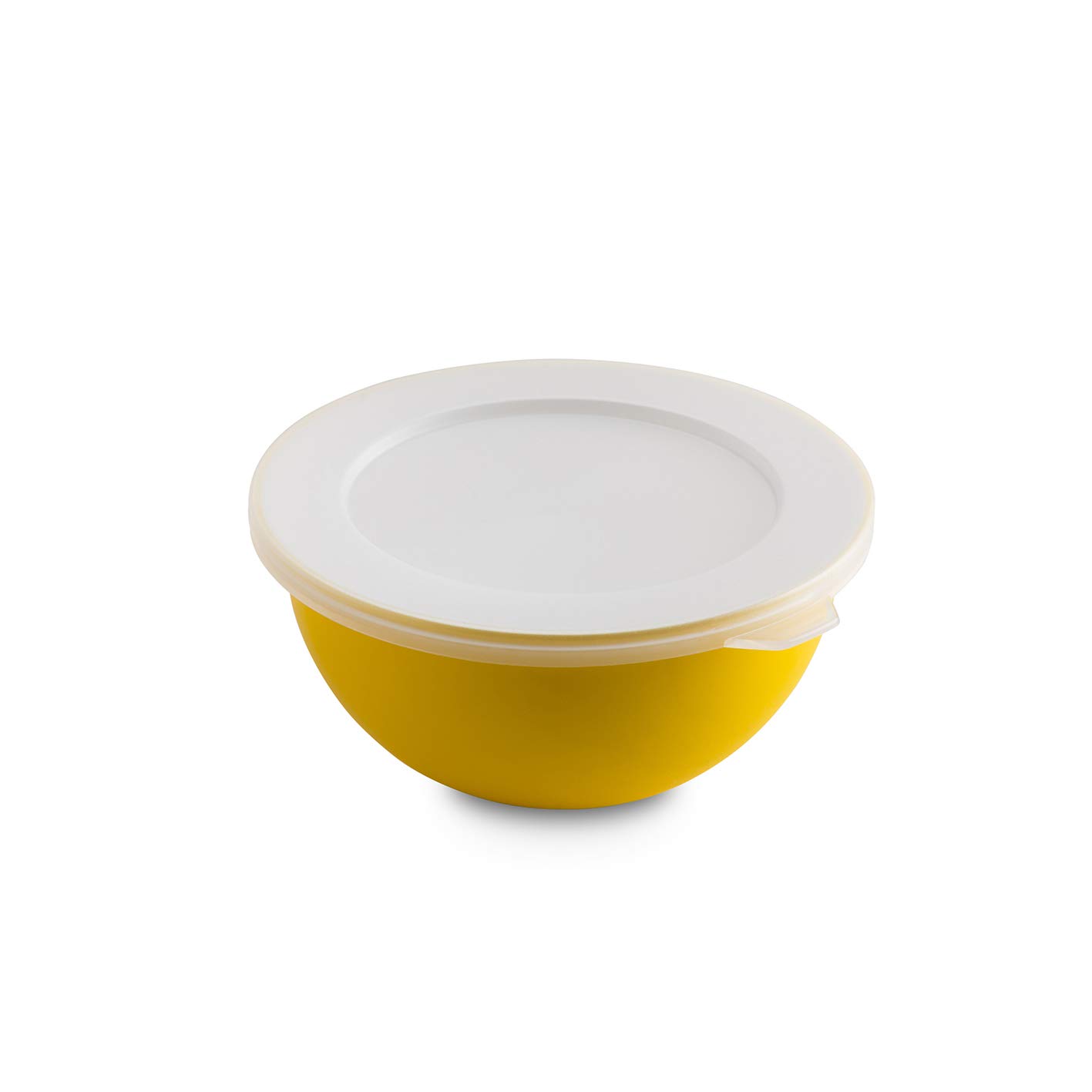 Omada Design 0,5 lt Bowl with Lid, 13,5 cm Diameter in White Colored Outside, in Polypropylene and Antibacterial Can Also be Used as Fridge Box