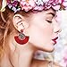 9 Pairs Tassel Hoop Earrings Bohemia Fan Shape Drop Earrings Dangle Hook Eardrop for Women Girls Party Bohemia Dress Accessory (Multicolor E)