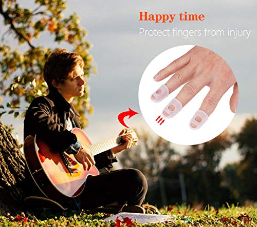 Guitar Silicone Finger Protector,Thumb Finger Picks,Guitar Sets for Acoustic Guitar Ukulele Kalimba Starter and Other String Instrument
