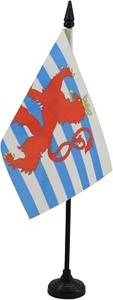 AZ FLAG Luxembourg Table Flag 4x6 in Red Lions 10 inch Pole Black Base