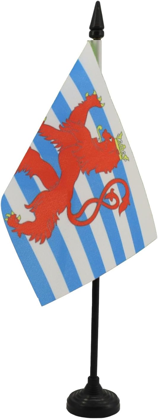 AZ FLAG Luxembourg Table Flag 4x6 in Red Lions 10 inch Pole Black Base