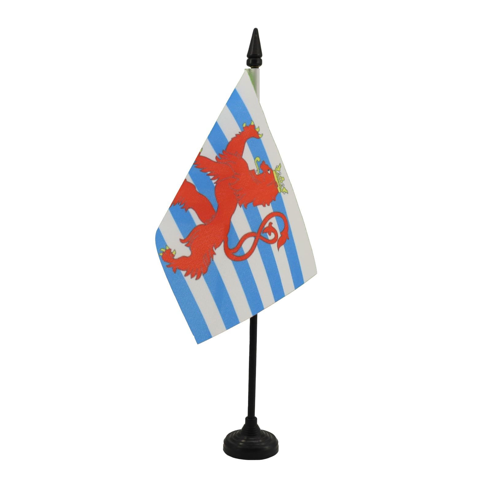 AZ FLAG - Luxembourg red lions Table Flag 4'' x 6'' - Luxembourger coat of arms Office Mini Banner 100% Polyester 15 x 10 cm - Mini Desk Flag with 10'' Pole and Black Plastic Base