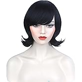 Tongtta 60s Black Flip Wig Jackie Costume Wig Halloween Costume Cosplay Betty Wig for Women