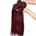 Black Rose Hair 300Gram Bundles Deal Silky Straight 99J Burgundy Red Color Human Hair 3 Bundles Thick Soft Peruvian Virgin Hair Weft Exteniosn r(99J#, 20