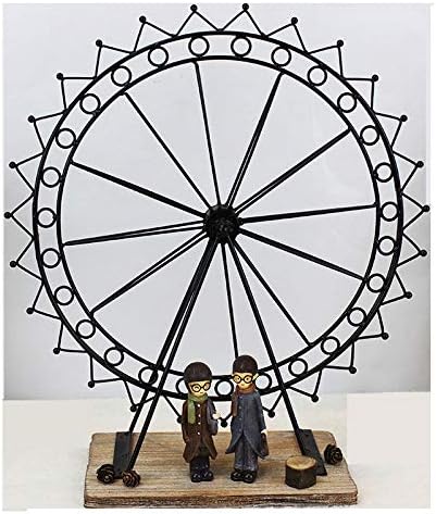 CUIAIDING statue Nordic Resin Couple Iron Ferris Wheel Decorative Figurine Creative Iron Retro Home Decoration Handicraft Gift Office Study Decor