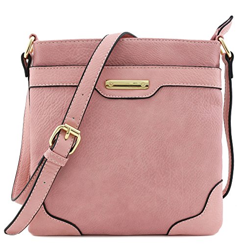 Medium Size Solid Modern Classic Crossbody Bag with Gold Plate Buy