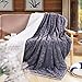 DaDa Bedding Lavish Throw Blanket - Castle Royalty Soft Warm Plush - Faux Fur Textured Sherpa Fleece - Embossed Cool Grey & White - 63