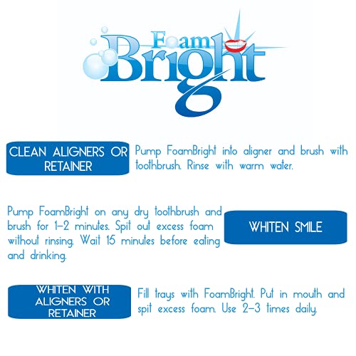 FoamBright Dual Aligner & Retainer Cleaner & Teeth Whitening Foam