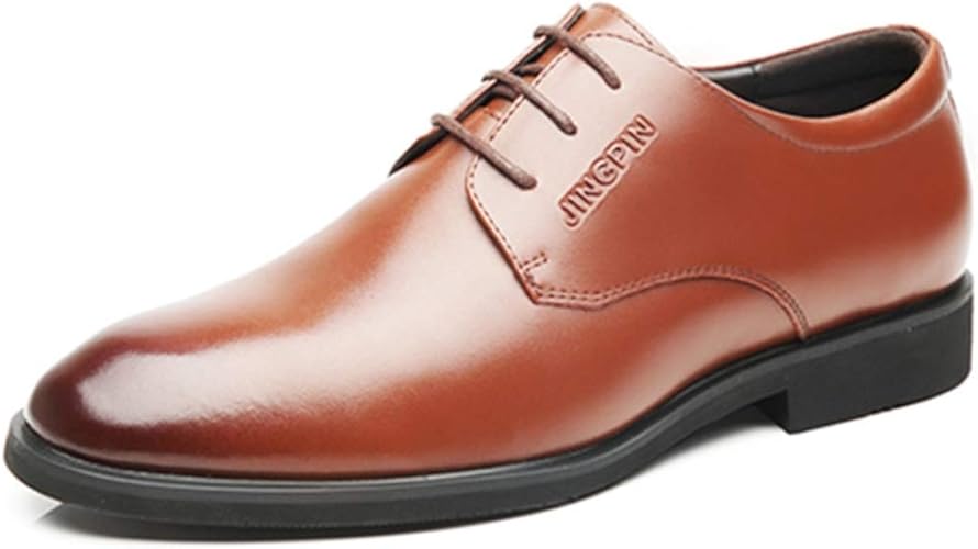 Amazon Awor ビジネス 革靴 メンズ カジュアルシューズ イギリス風 トレンド フラットヒール 厚底 プレーントゥ コンフォート レースアップシューズ オフィス 通気性 ウォーキング 靴 シンプル ドライビングシューズ Awor ビジネスシューズ