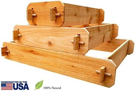 Timberlane GardensRaised Bed Kit 3 Tiered Pyramid (1x3 2x3 3x3) Select Cedar with Mortise and Tenon Joinery 3 Feet X 3 Feet