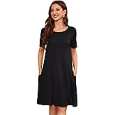 1stvital Women's Summer Dresses 2026 Casual T Shirt Dress Short Sleeve Loose Flowy Sundress Swing Tunic Dress with Pockets