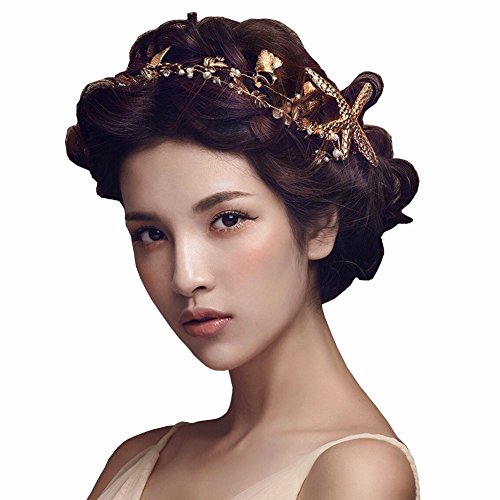 1Pcs Starfish Headband Manual Mermaid Mermaid Clothing Accessories Silver Pearl Bride Wedding Accessories