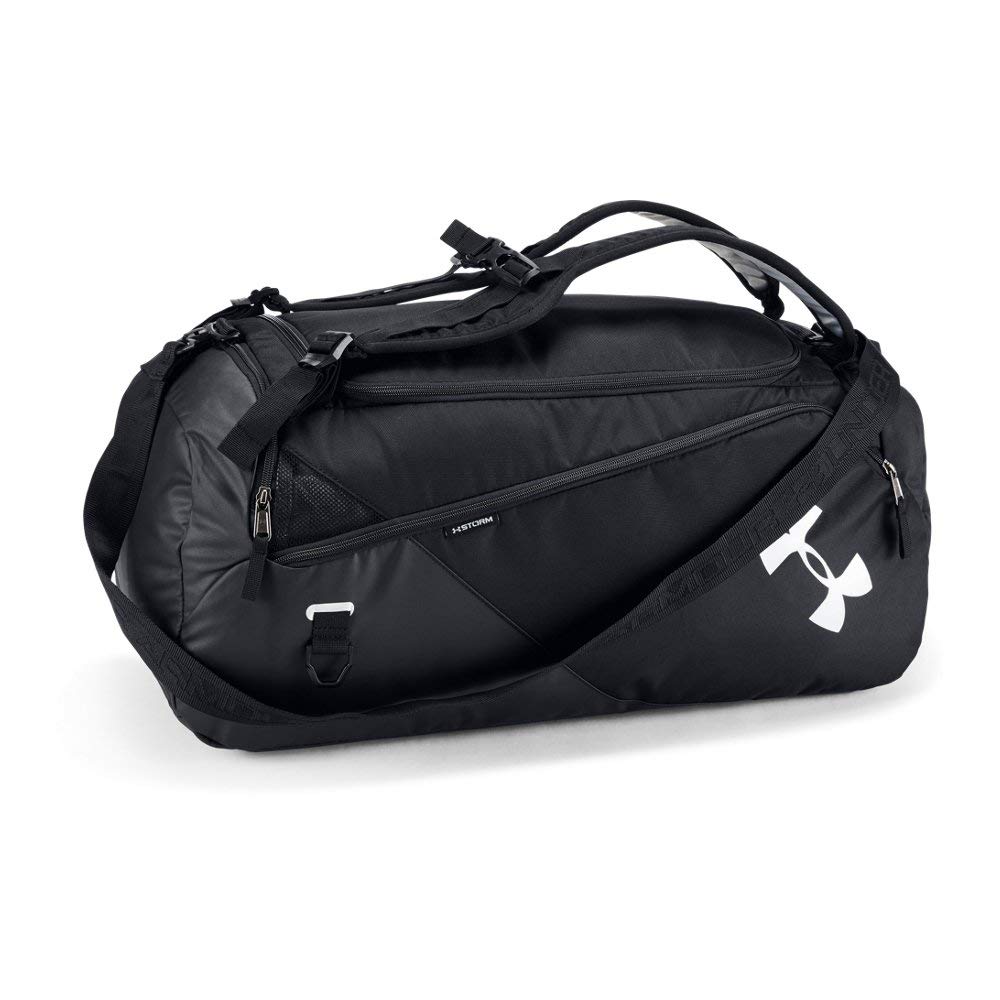 Under Armour Contain Duo Md Duffel Bag, Unisex Adult Black, Black/Black/Silver (001), One Size