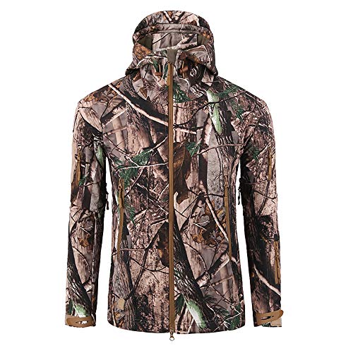 Clearance! Men's Waterproof Shell Military Tactical Jacket Outdoor Camouflage Hunting Hooded Coat