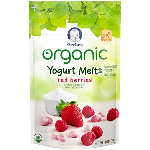 Gerber Organic Yogurt Melts Fruit Snacks, Banana and Strawberry, 1