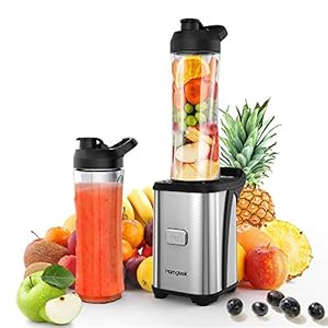Smoothie-Blender-Mixer-homgeek-Stainless-Steel-Personal-Blender-Smoothie-Maker-with-2x600ML-Portable-Bottles-for-Milkshake-Fruit-and-Baby-Food-23000-RPM-High-Speed-BPA-Free-UK-Plug Smoothie Blender Mixer, homgeek Stainless Steel Personal Blender Smoothie Maker, with 2x600ML Portable Bottles for Milkshake, Fruit and Baby Food, 23,000 RPM High Speed, BPA Free, UK Plug