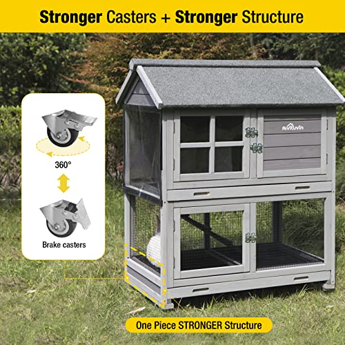 Aivituvin Rabbit Hutch Outdoor Large, Rabbit Cage Indoor Bunny Hutch